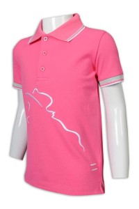 P1204 網上下單Polo恤 撞色袖 撞色領 衫底開叉 馬術 障礙跨欄 表演比賽 Polo恤生產商      粉色